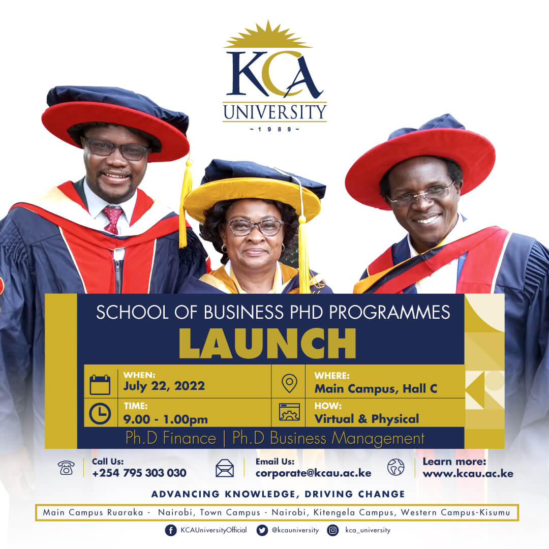 KCA University Launches Two New PhD programmes School of Business